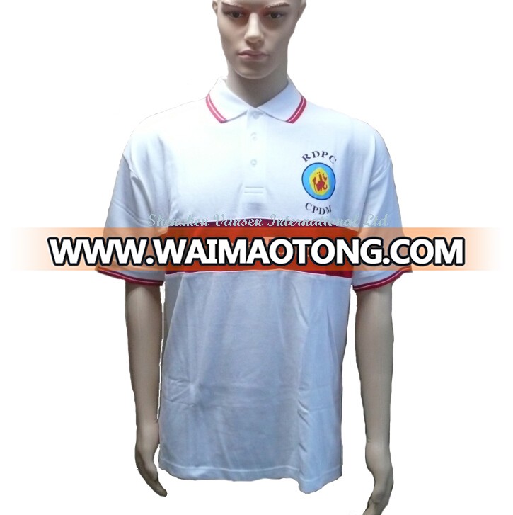 Polo Shirt with Silk Print Logo and Strips on Collar&Sleeve